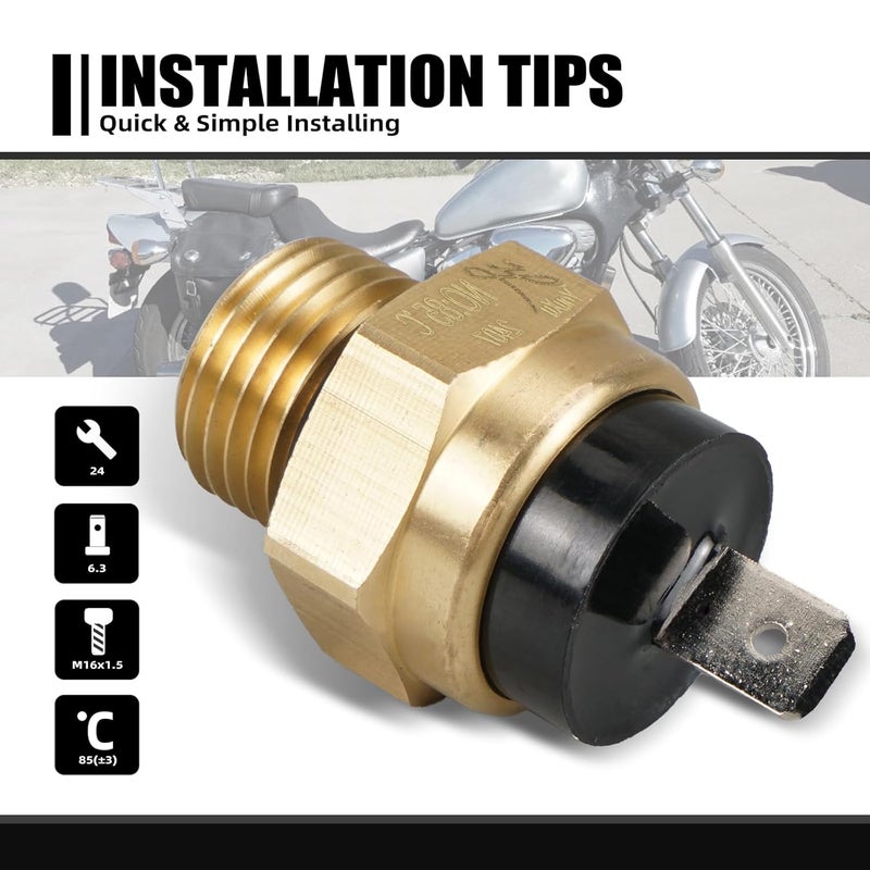 NICECNC M16 x P1.5MM Radiator Fan Switch Compatible with Honda CBR1100XX 1997-2000, Goldwing 1500 1988-2000, Magna 750 1994-2003, VTX1300R 2005-2009, Super Hawk 1000 1998-2005, See Fitments - Image 4